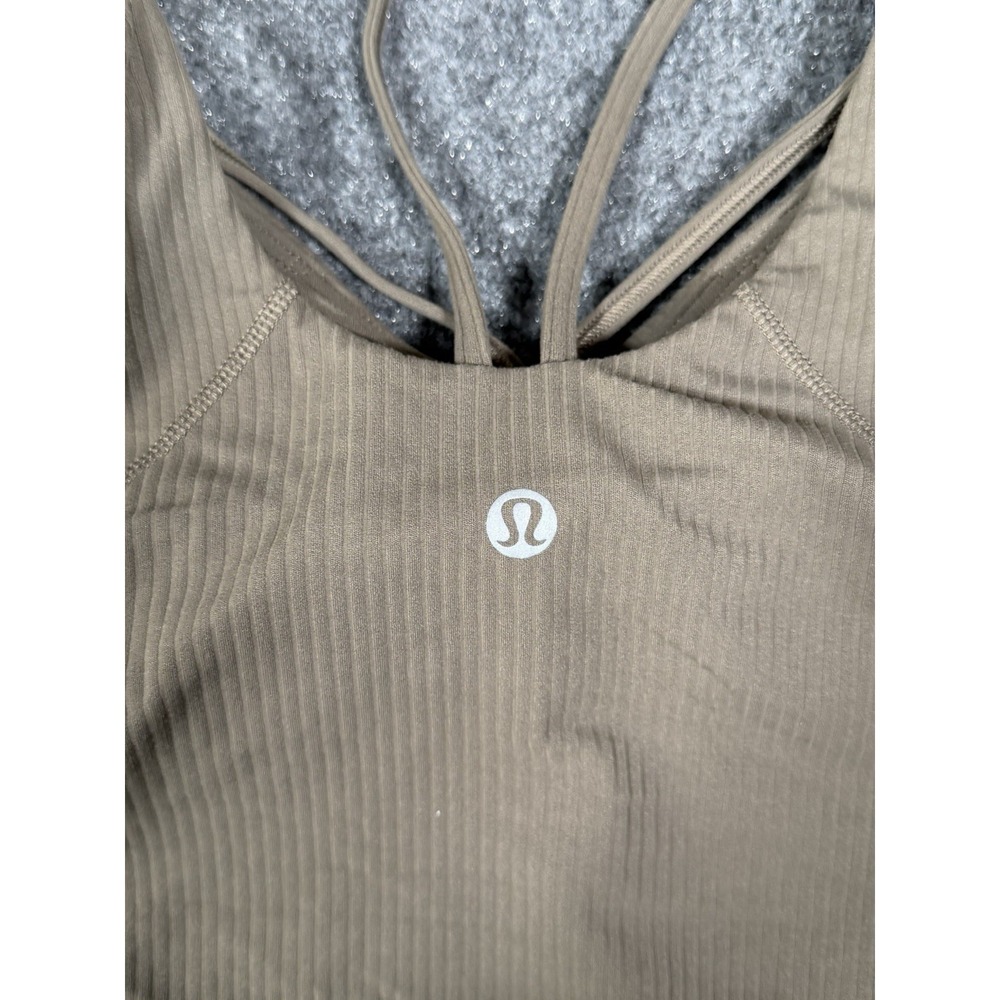 Lululemon Tank Top Womens 2 Nomad Brown Align Ribbed Strappy Cropped Athletic - Picture 14 of 16